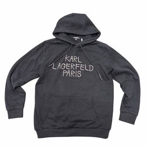 Karl Lagerfeld Paris Black Logo Hoodie Size S